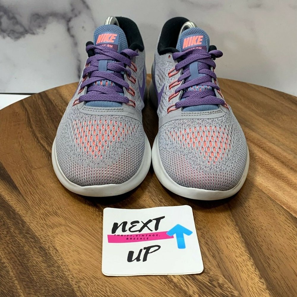 Nike Womens Free Rn Purple Comfort Cushioned Athletic Running Shoes Size US 6 - Picture 2 of 10